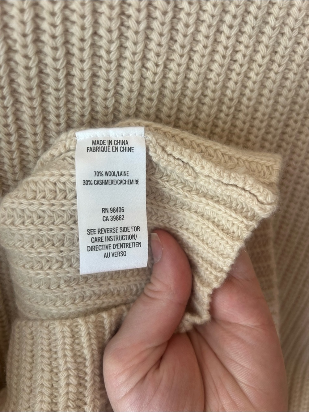 Theory Edalina Short-Sleeve Ribbed Wool/Cashmere Sweater in Oatmeal - Picture 8 of 8